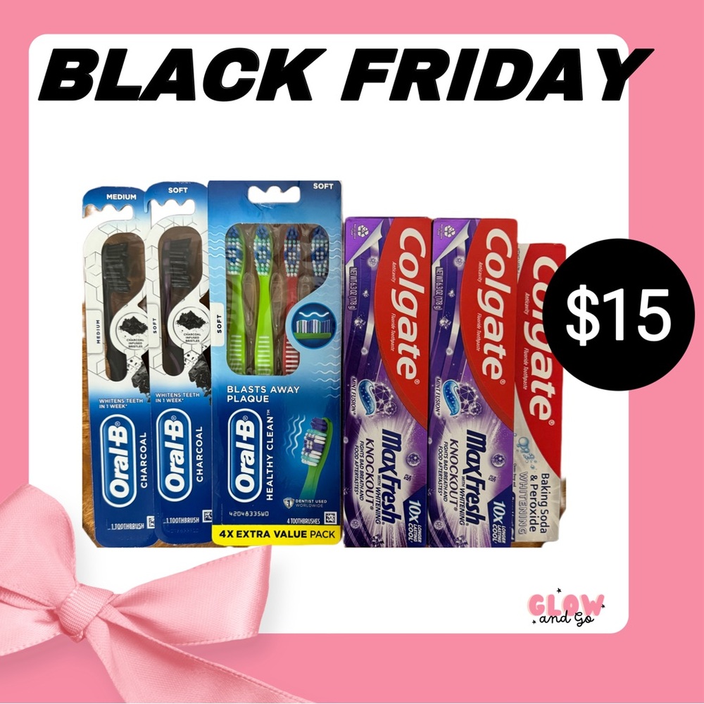 Oral B + Colgate Oral Care Value Pack - 6 Toothbrushes, 3 Toothpaste